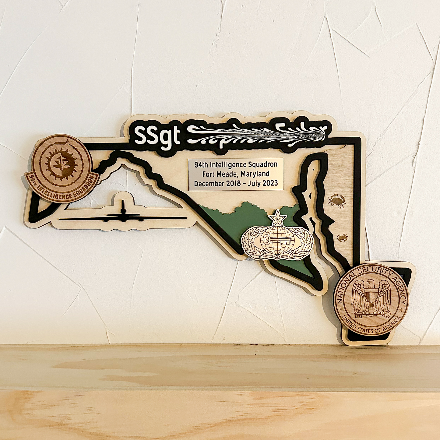 State-Shaped Military Going Away Gift – Custom Wall Decor
