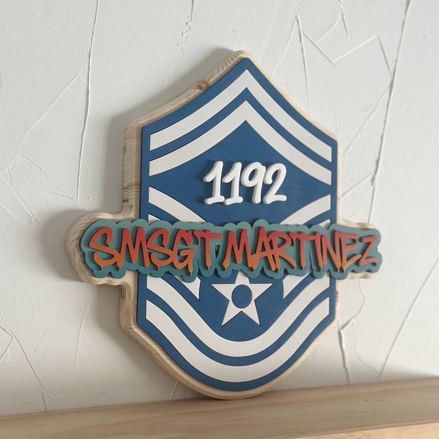 Custom Air Force Promotion Gift – Graffiti Name Rank Stripe