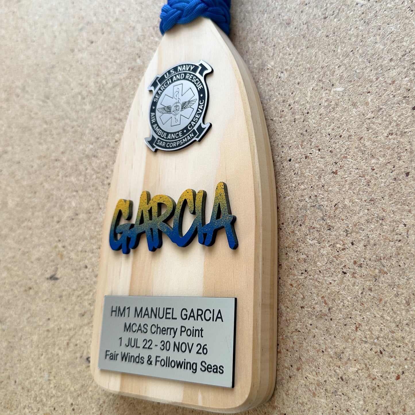 Navy Paddle Plaque - Navy Promotion & Going Away Gift