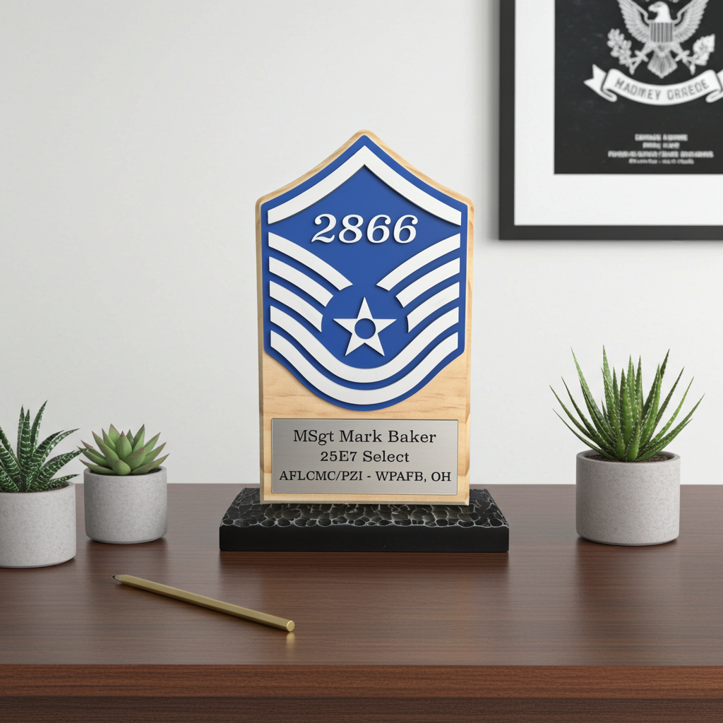 Air Force Promotion Desk Display – Custom Rank Stripes