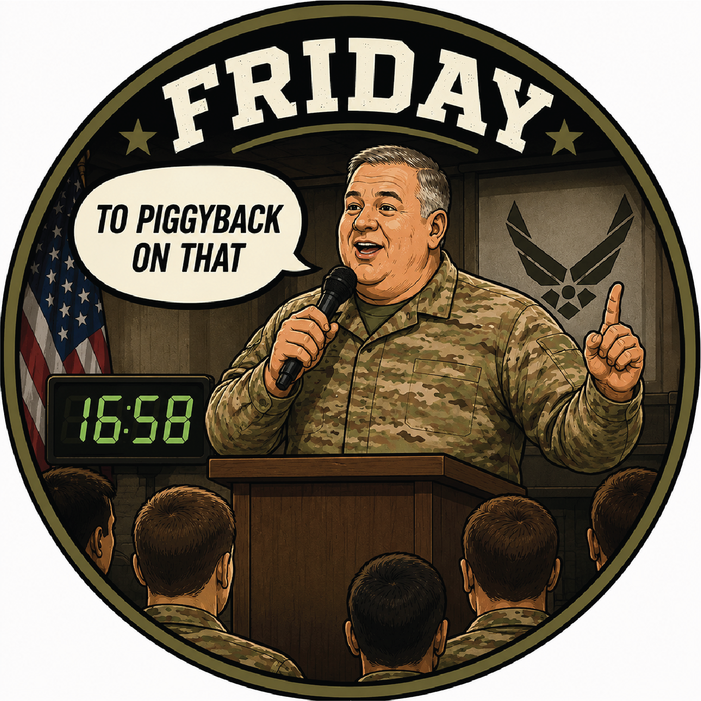 Piggyback Military Magnet | Funny Fridge & Toolbox Magnet