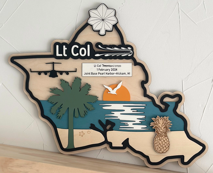 State-Shaped Military Going Away Gift – Custom Wall Decor