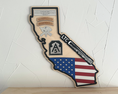 State-Shaped Military Going Away Gift – Custom Wall Decor