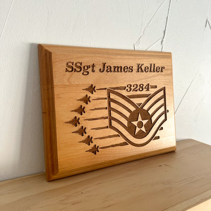 Custom Military Promotion Plaque – Personalized Engraved Rank Advancement Gift