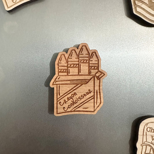 CRAYON CONNOISSEUR | Wood Marine Magnet | 2" Military Humor Gift