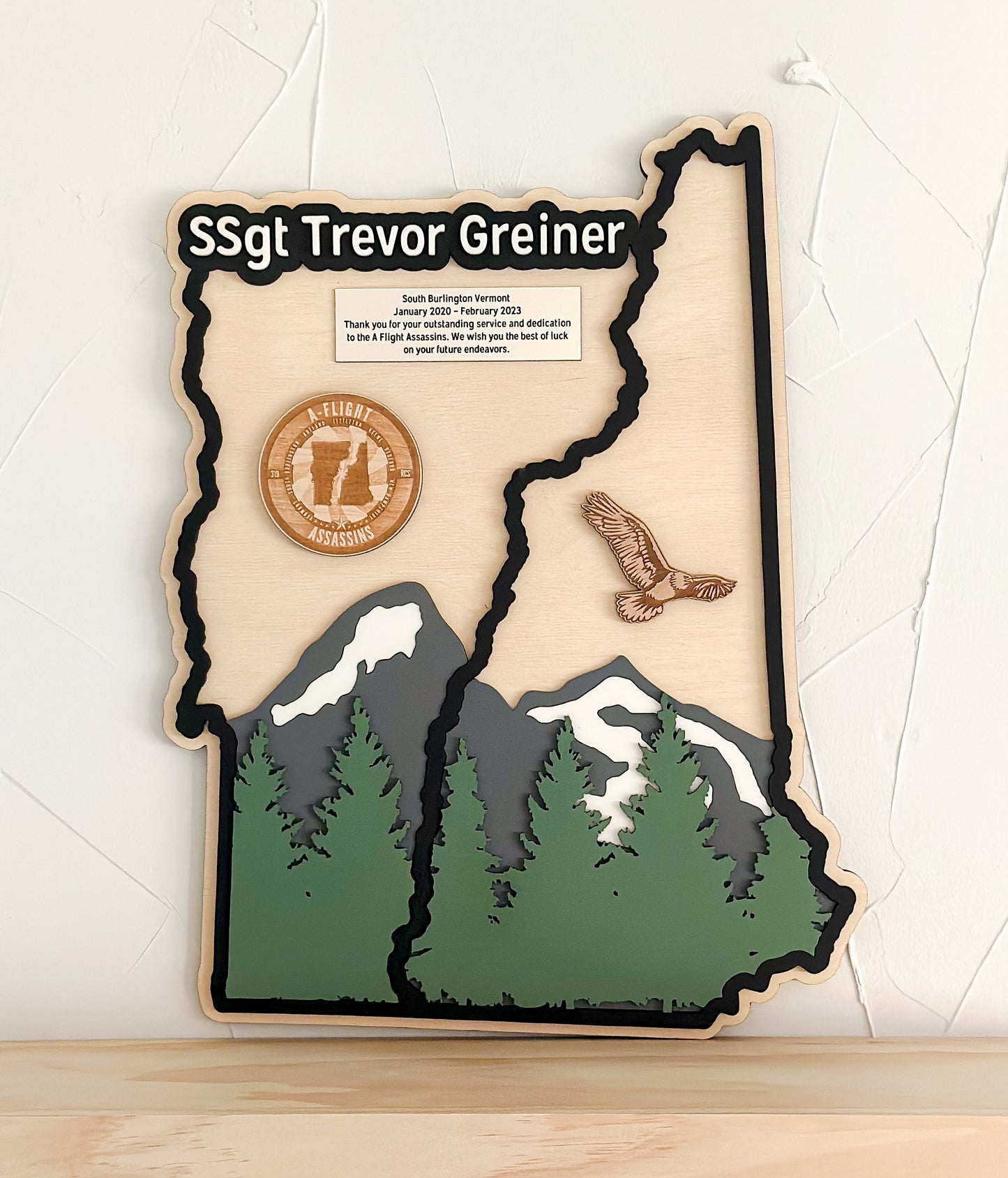 State-Shaped Military Going Away Gift – Custom Wall Decor