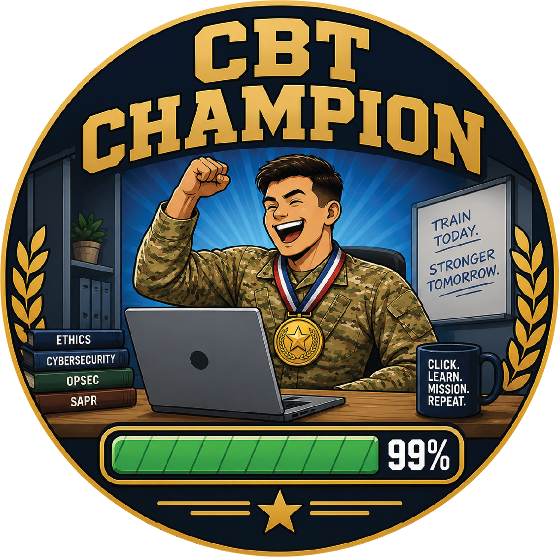 CBT Champion Military Magnet | Funny Fridge & Toolbox Magnet