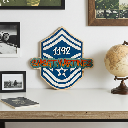 Custom Air Force Promotion Gift – Graffiti Name Rank Stripe