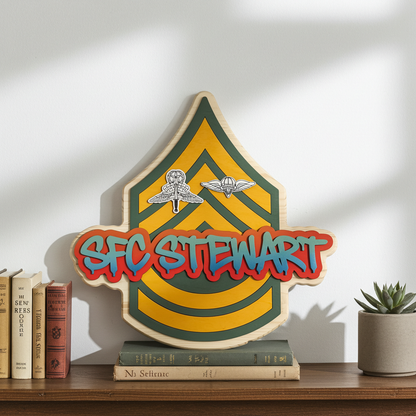 Custom Army Promotion Gift – Graffiti Name Rank Stripe