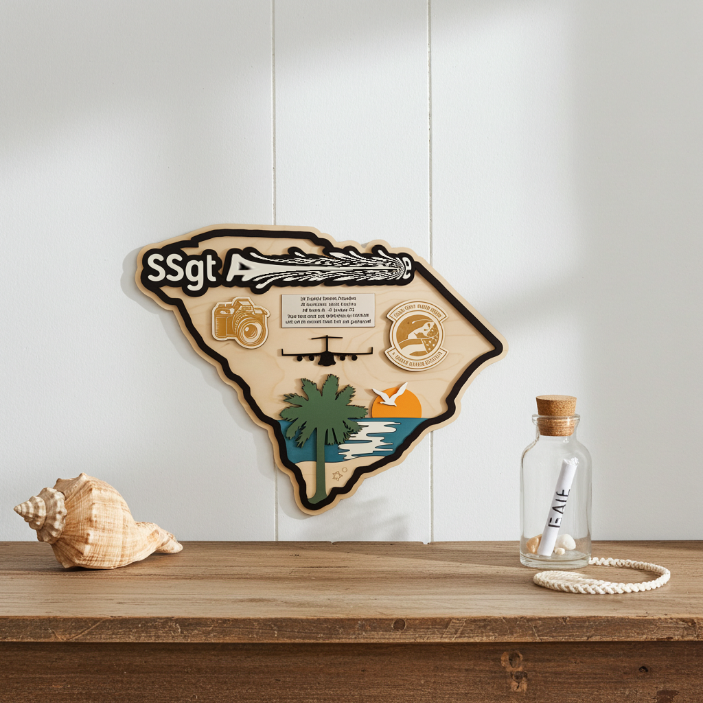 State-Shaped Military Going Away Gift – Custom Wall Decor