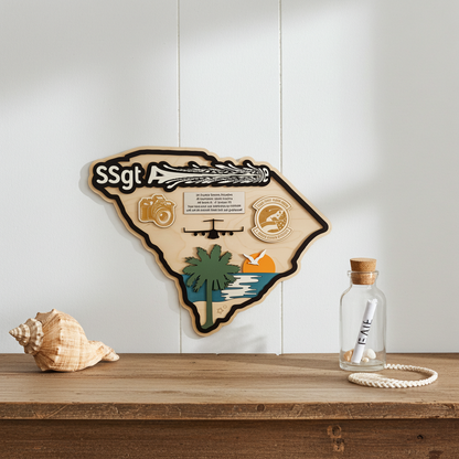 State-Shaped Military Going Away Gift – Custom Wall Decor