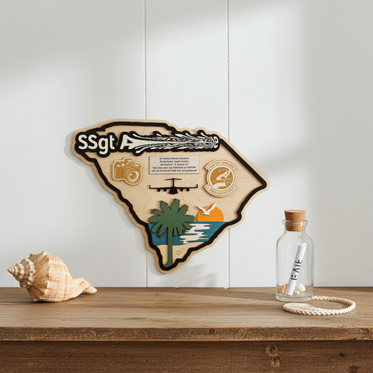 State-Shaped Military Going Away Gift – Custom Wall Decor