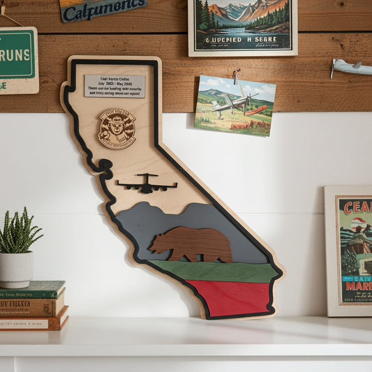 Mini State-Shaped Military Going Away Gift – Custom Wall Decor