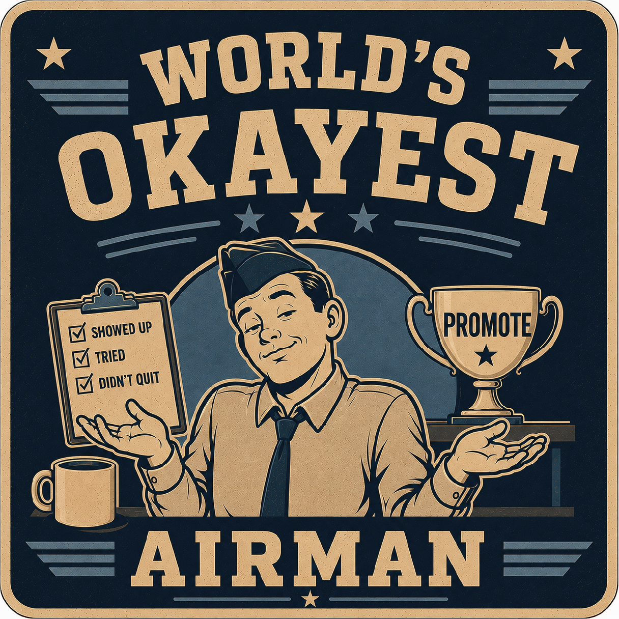 Okayest Airman Military Magnet | Funny Fridge & Toolbox Magnet